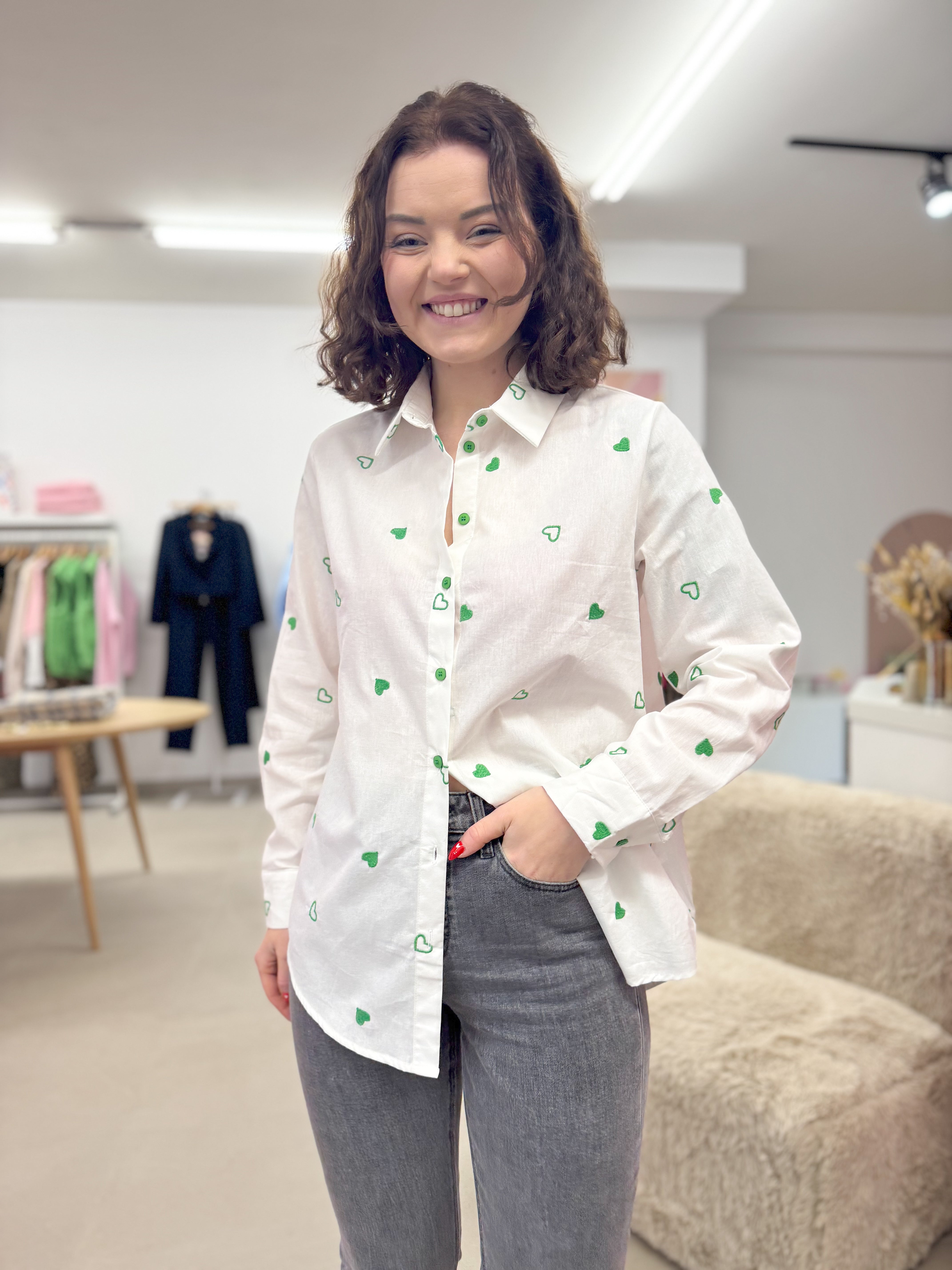 Heart blouse - Green