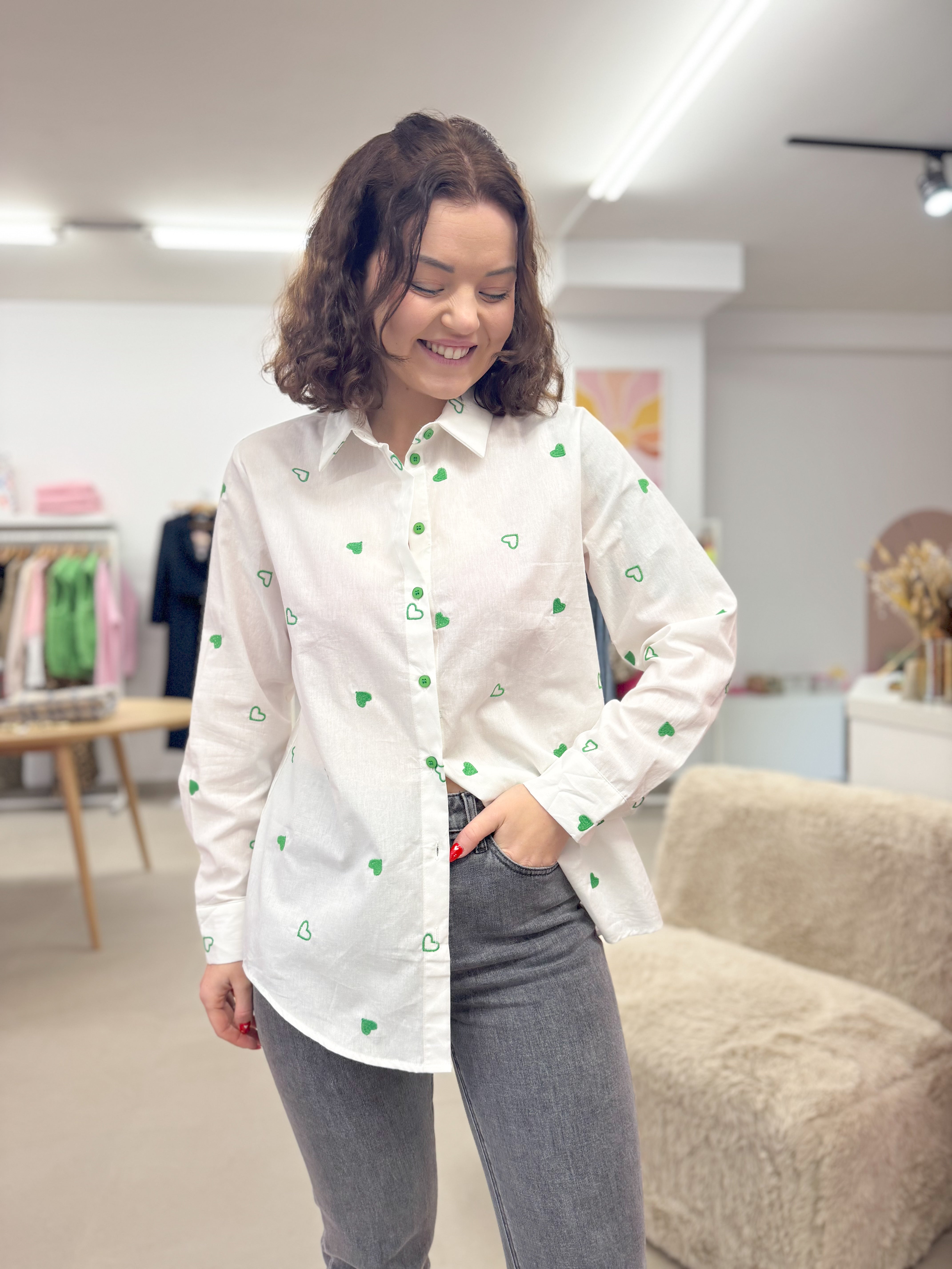 Heart blouse - Green