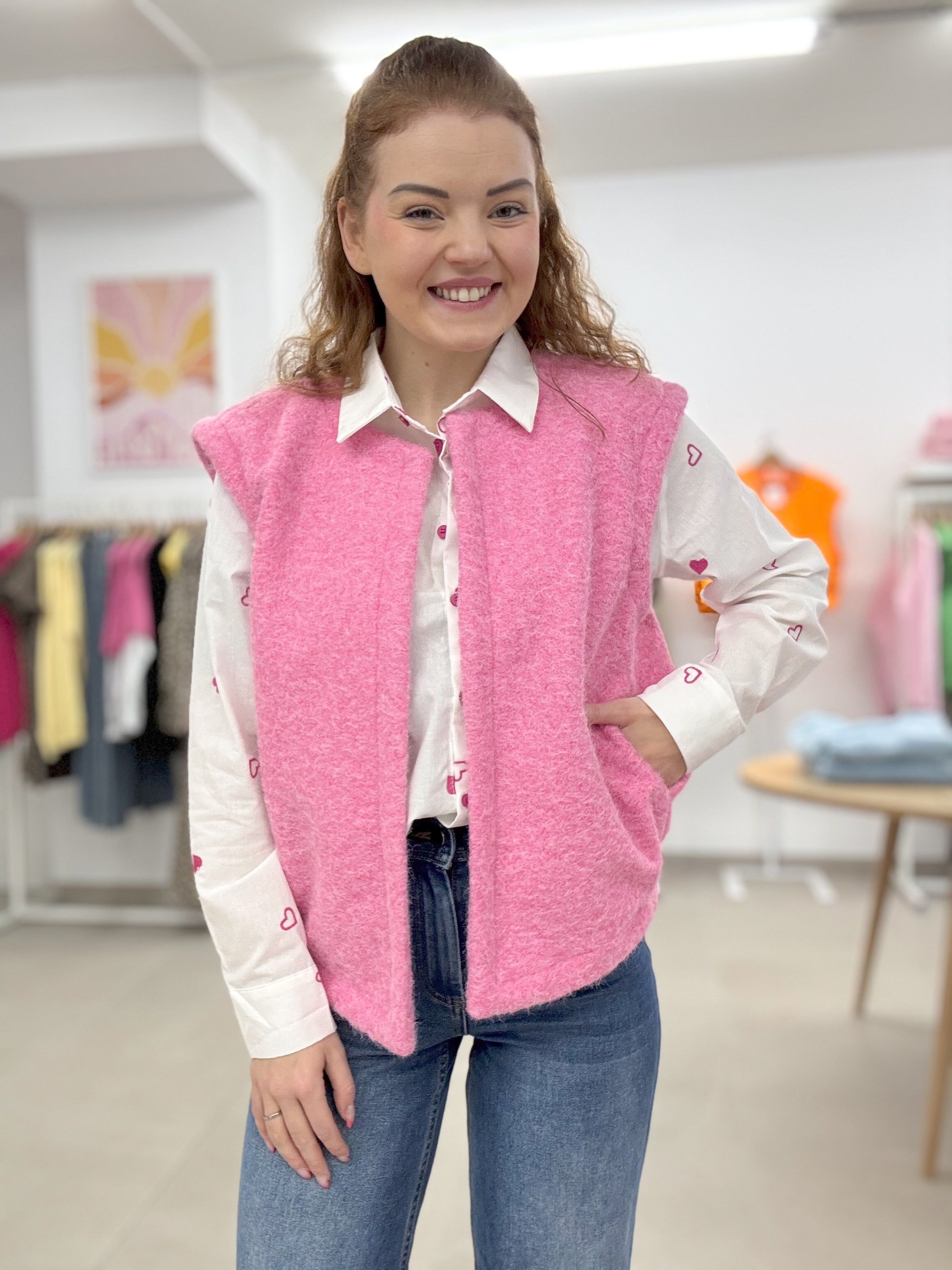 Classic pink gilet