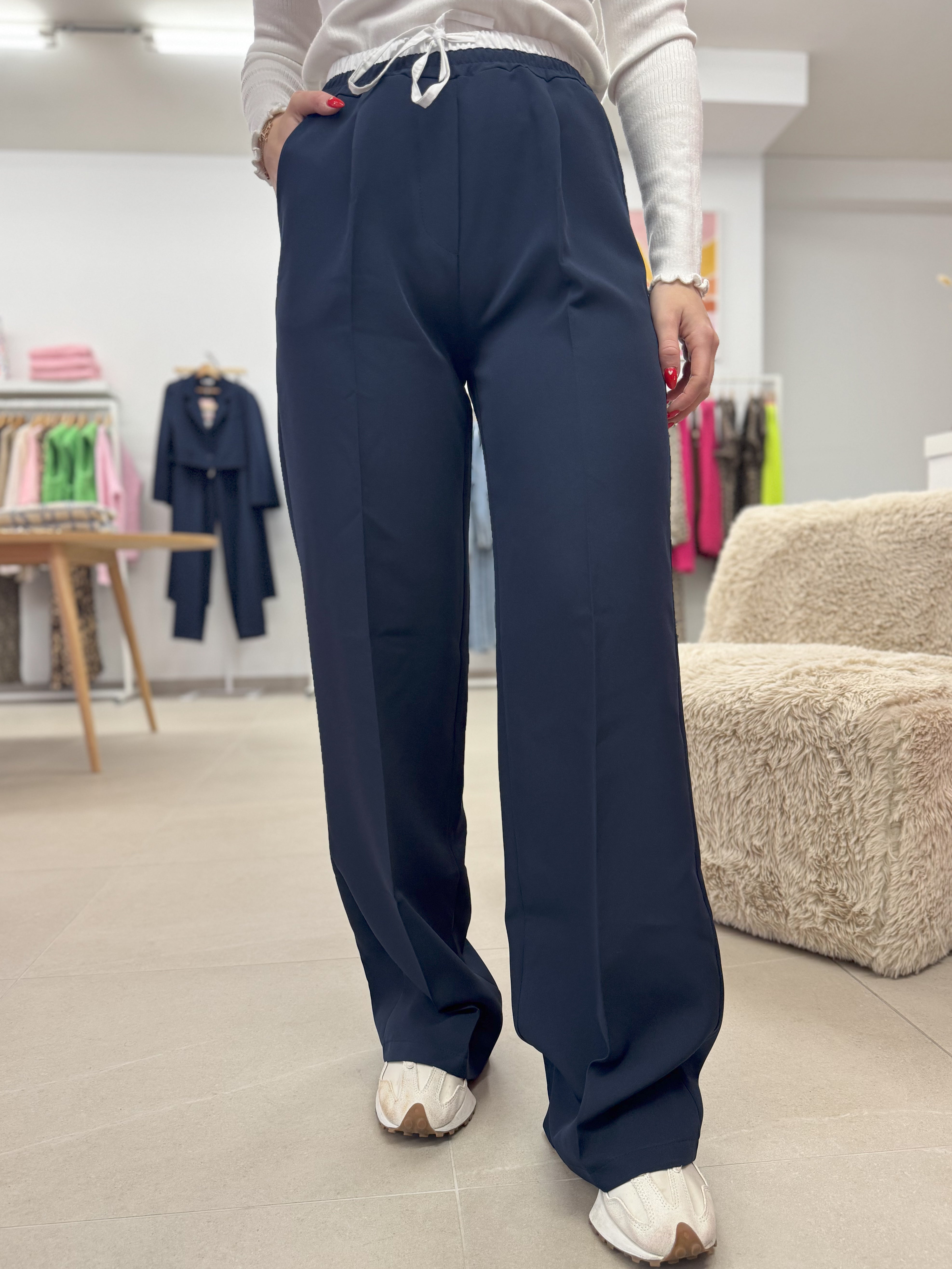 Double Waist Trouser - Marine