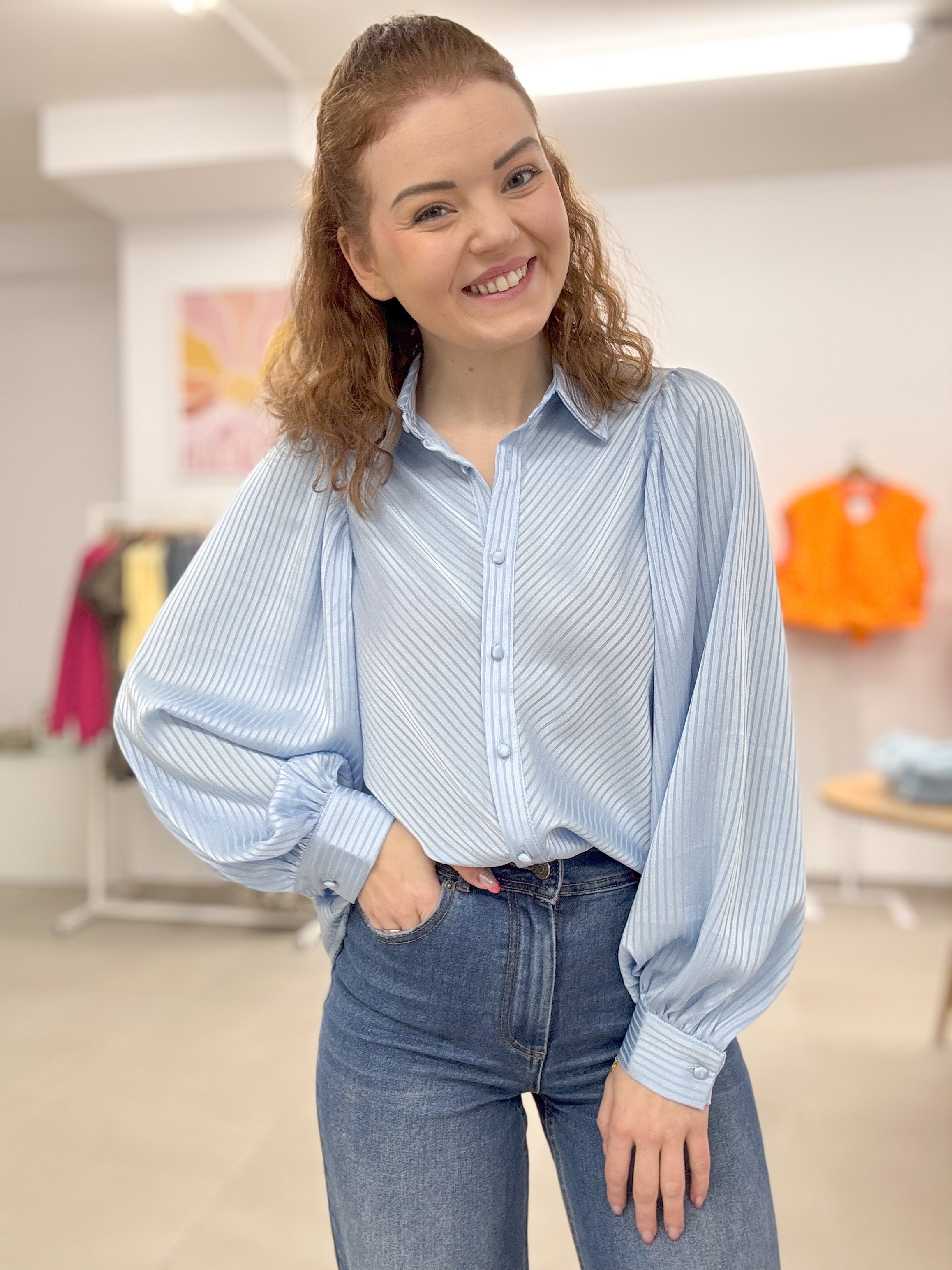 Silk blouse - Babyblue