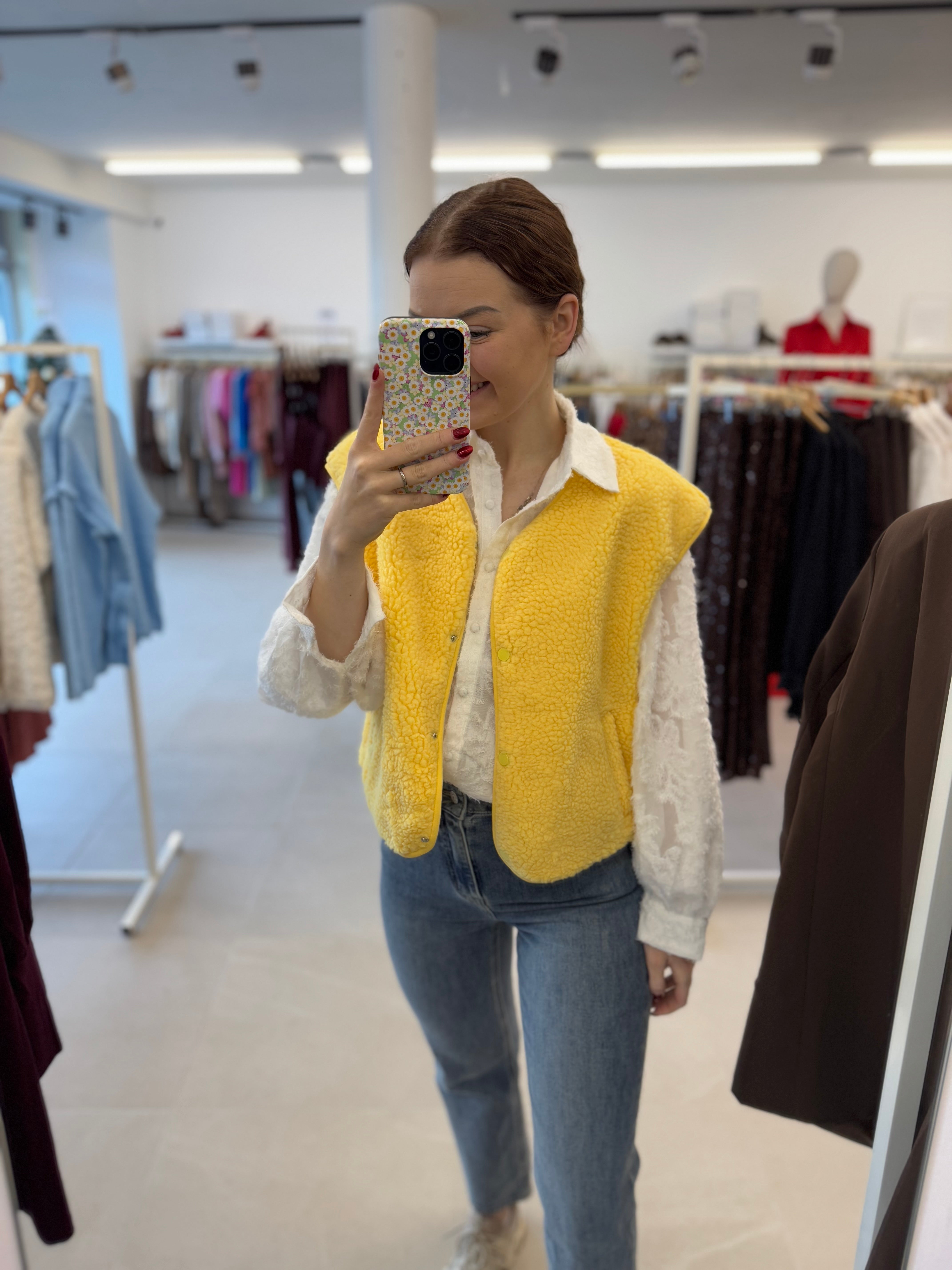 Teddy gilet - Yellow