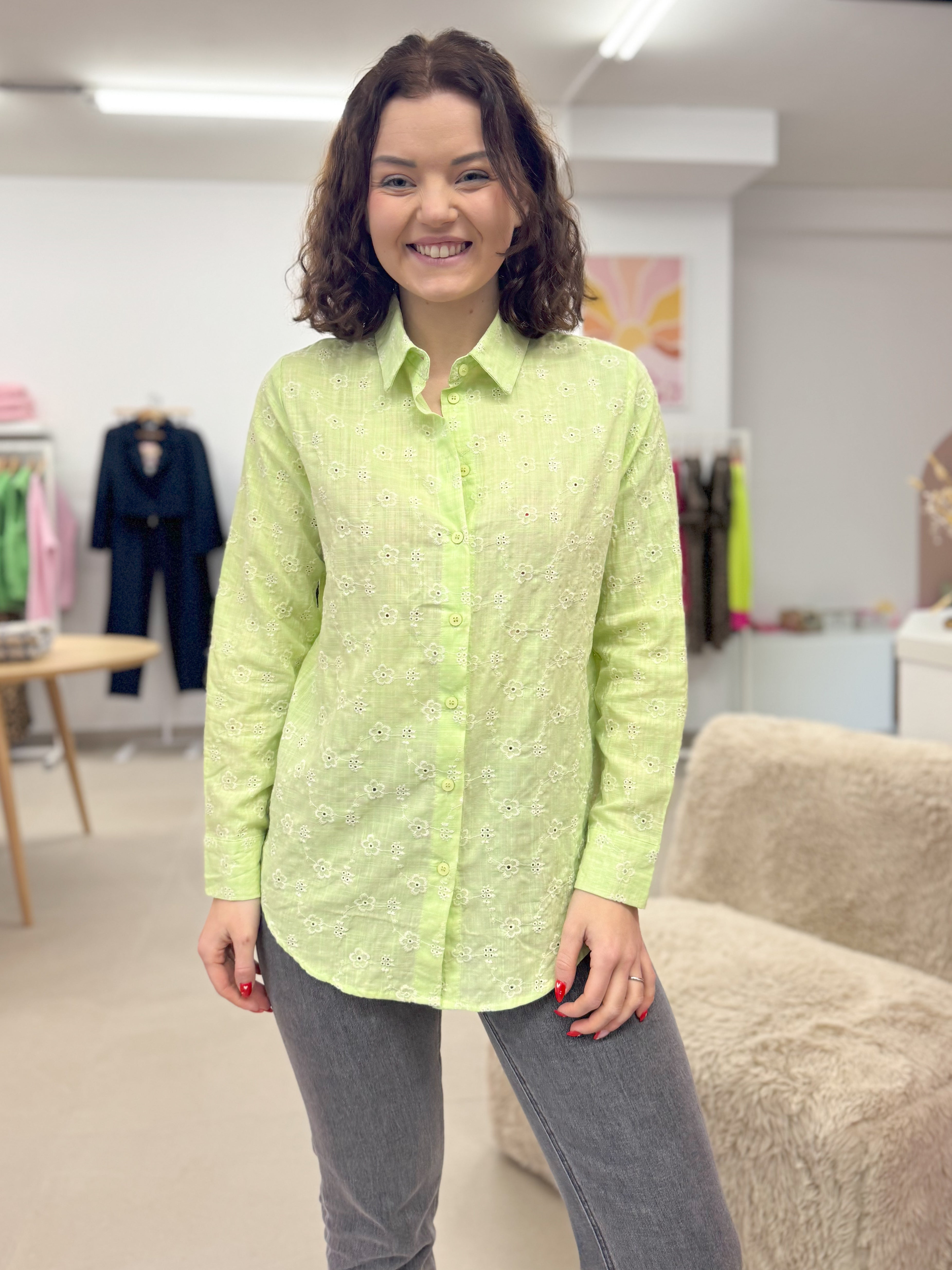 Broderie blouse - Vert