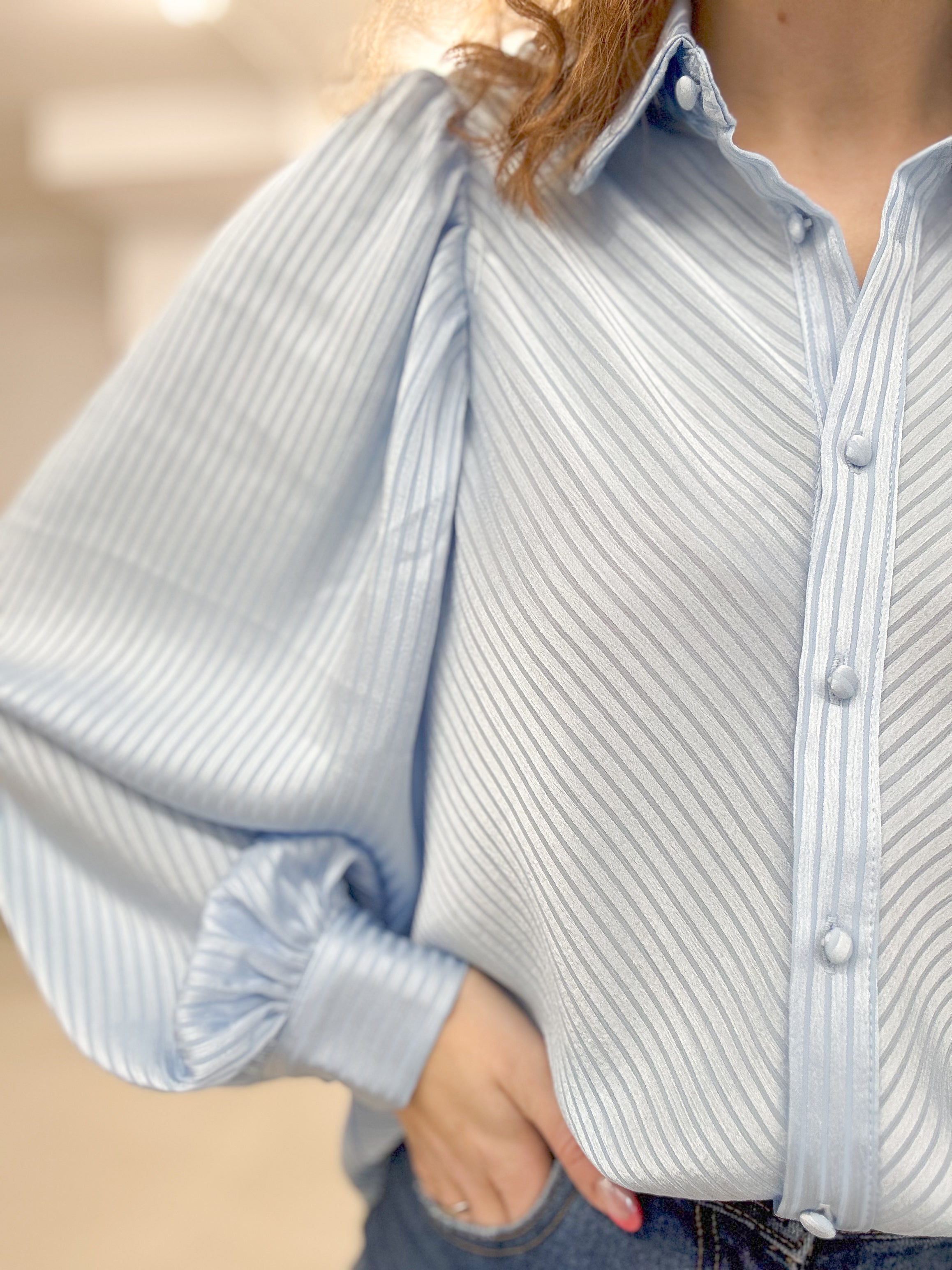 Silk blouse - Babyblue