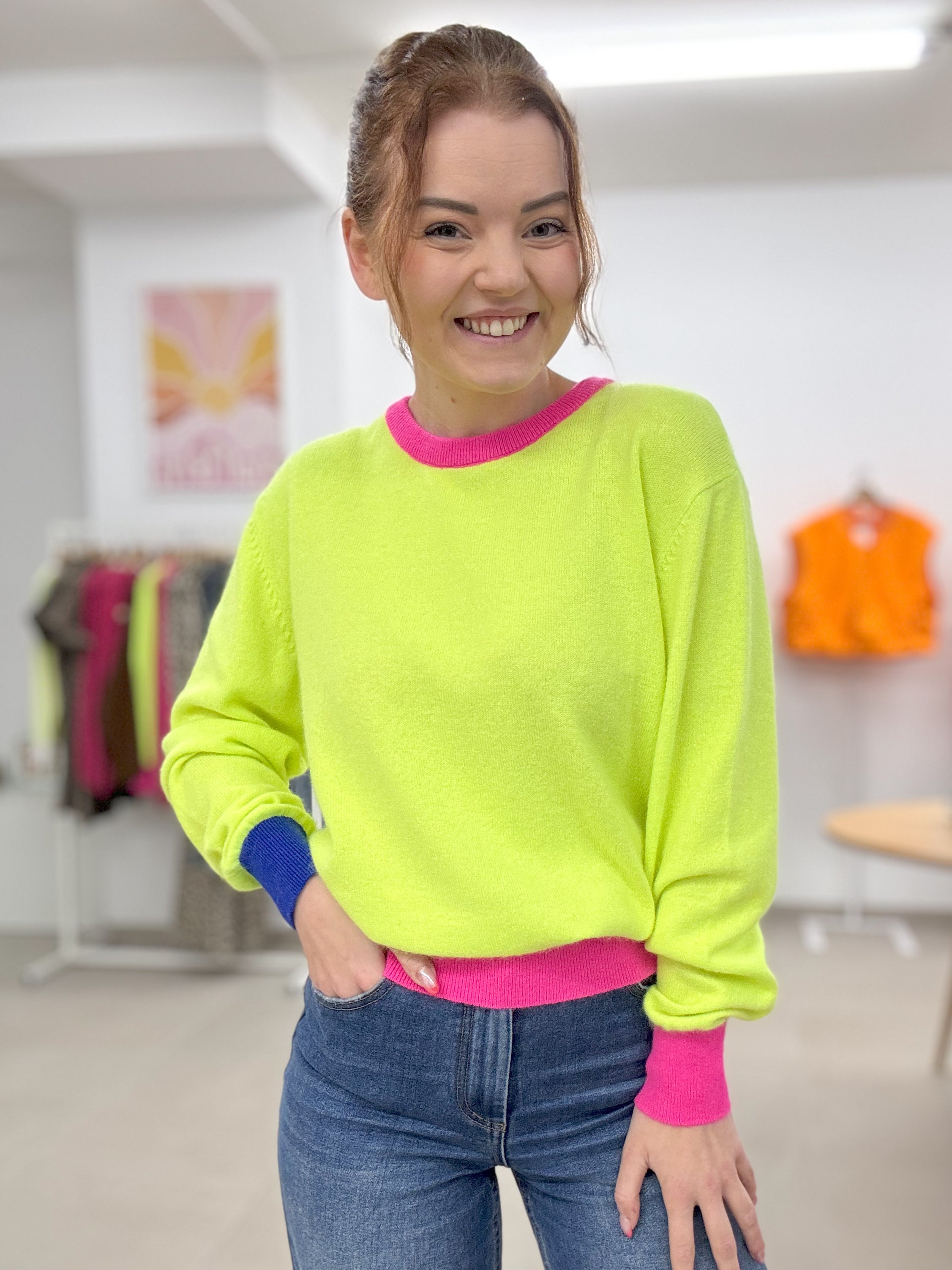 Julia – Knit Top – Color Block 3 Colors