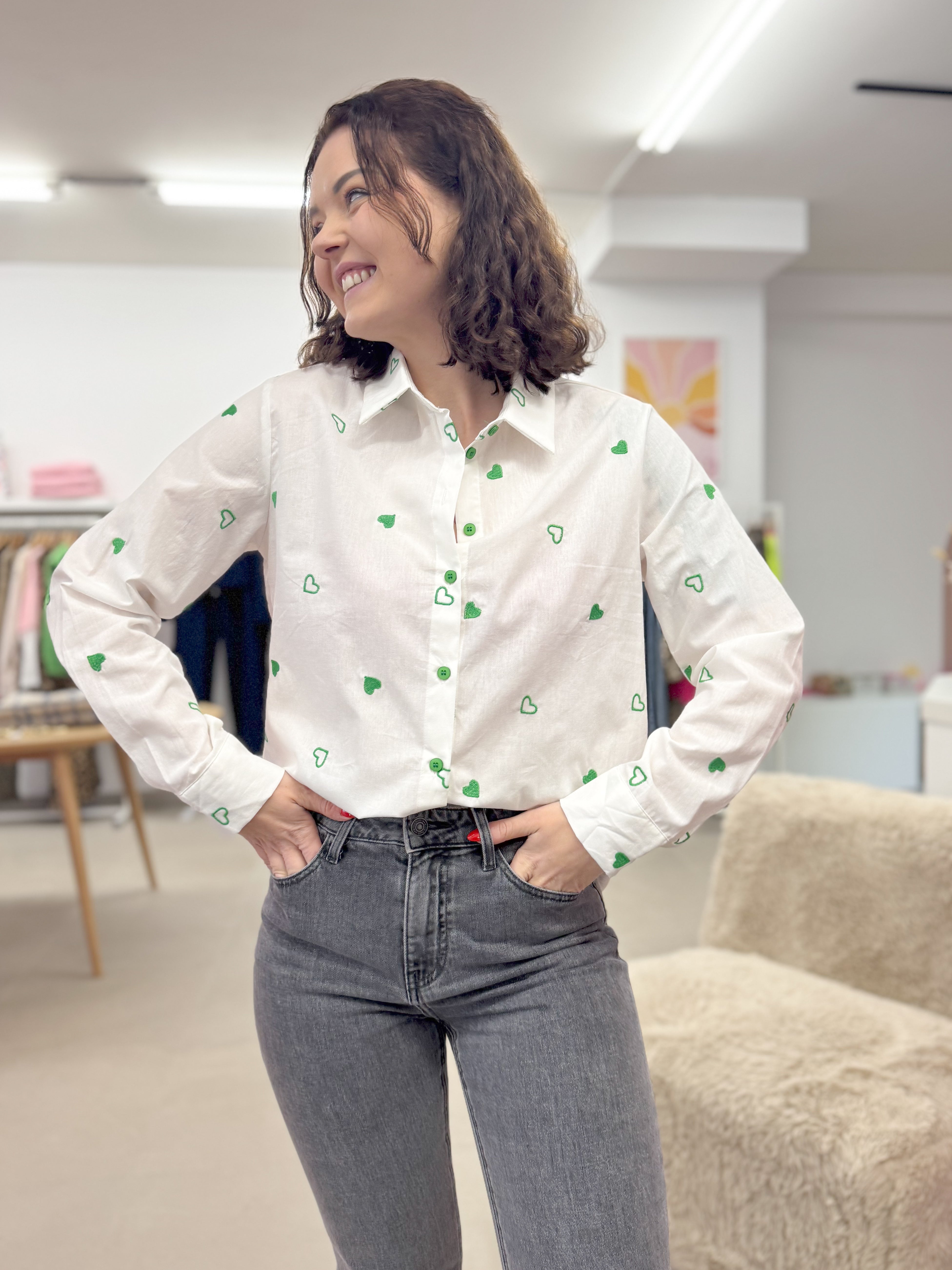 Heart blouse - Green