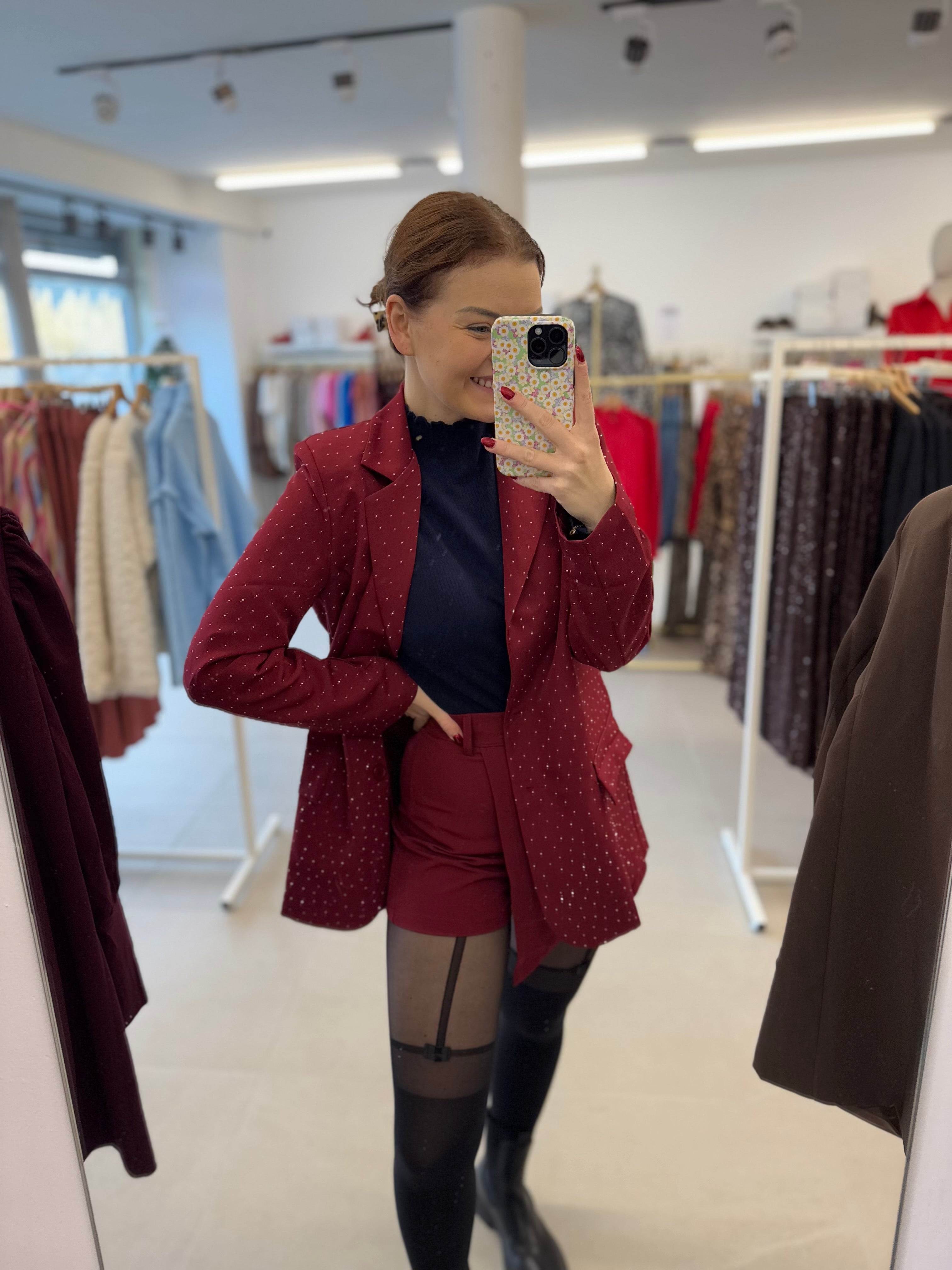 Bordeaux glitter blazer