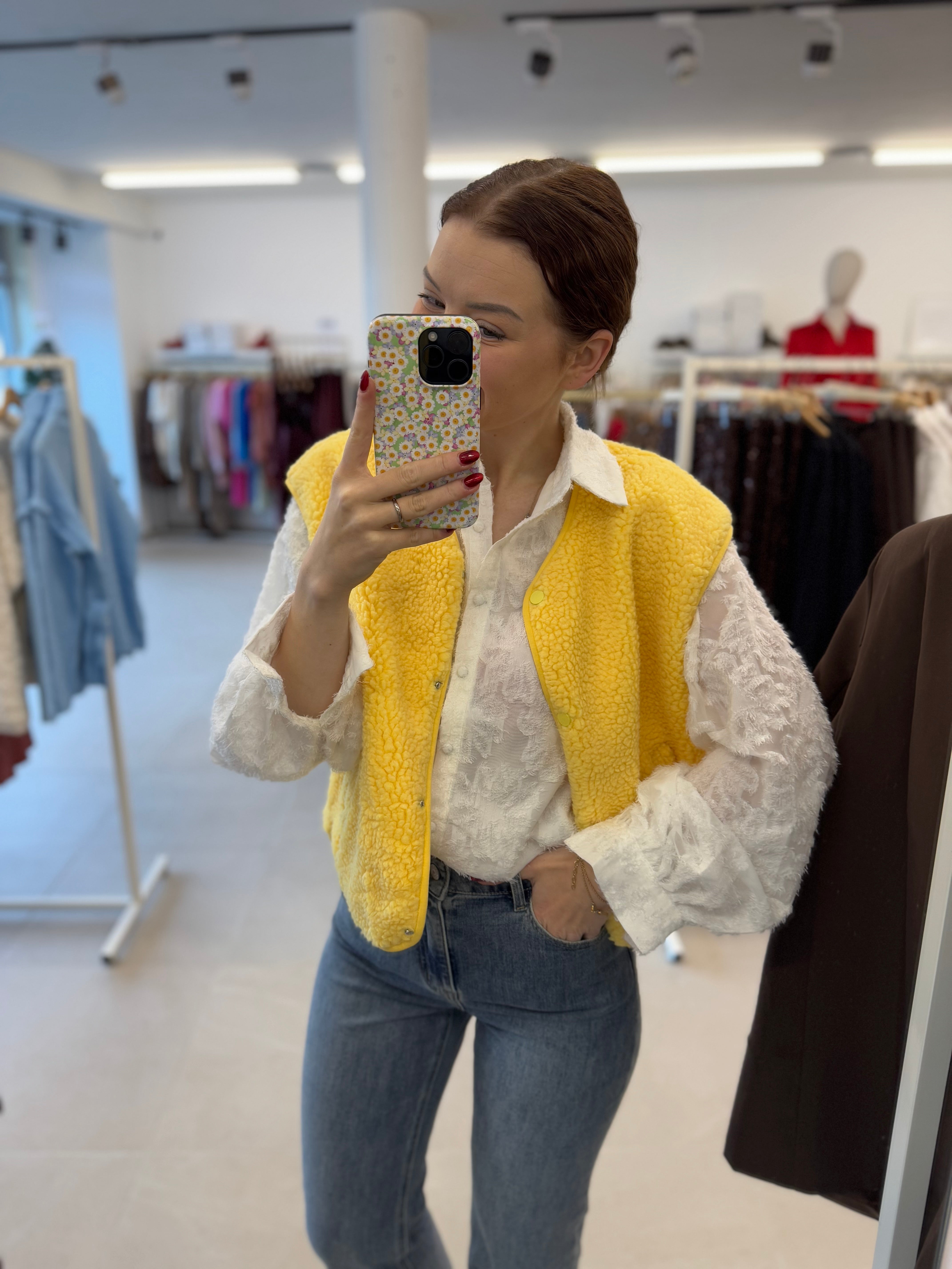 Teddy gilet - Yellow