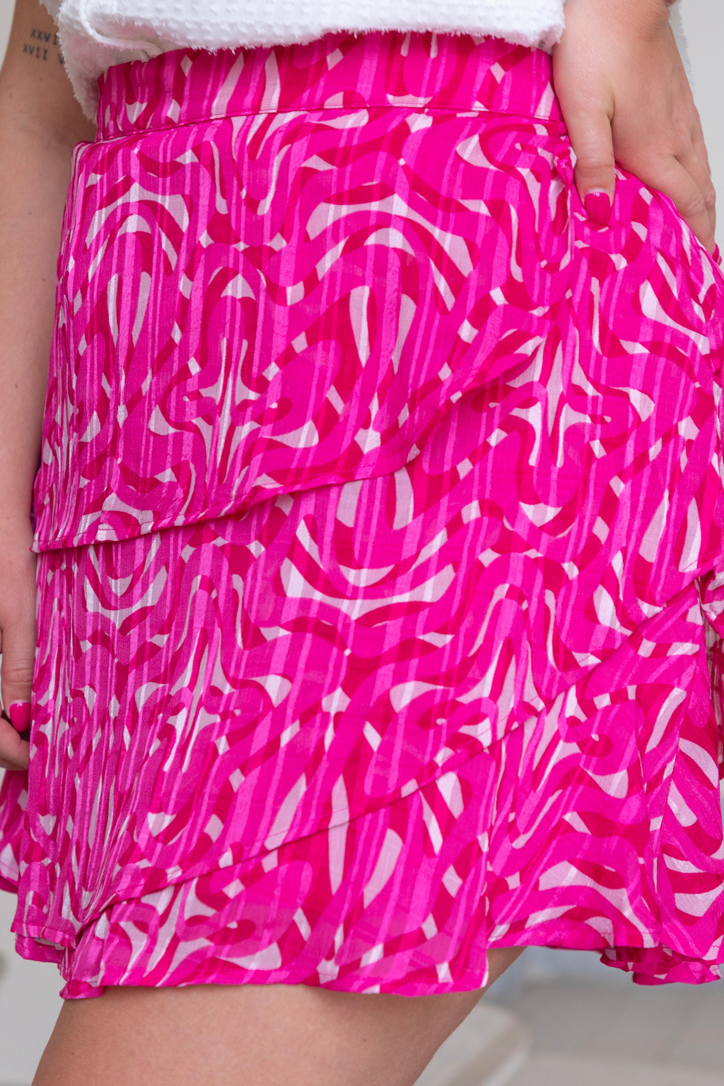 Skirt Saige - pink swirl print