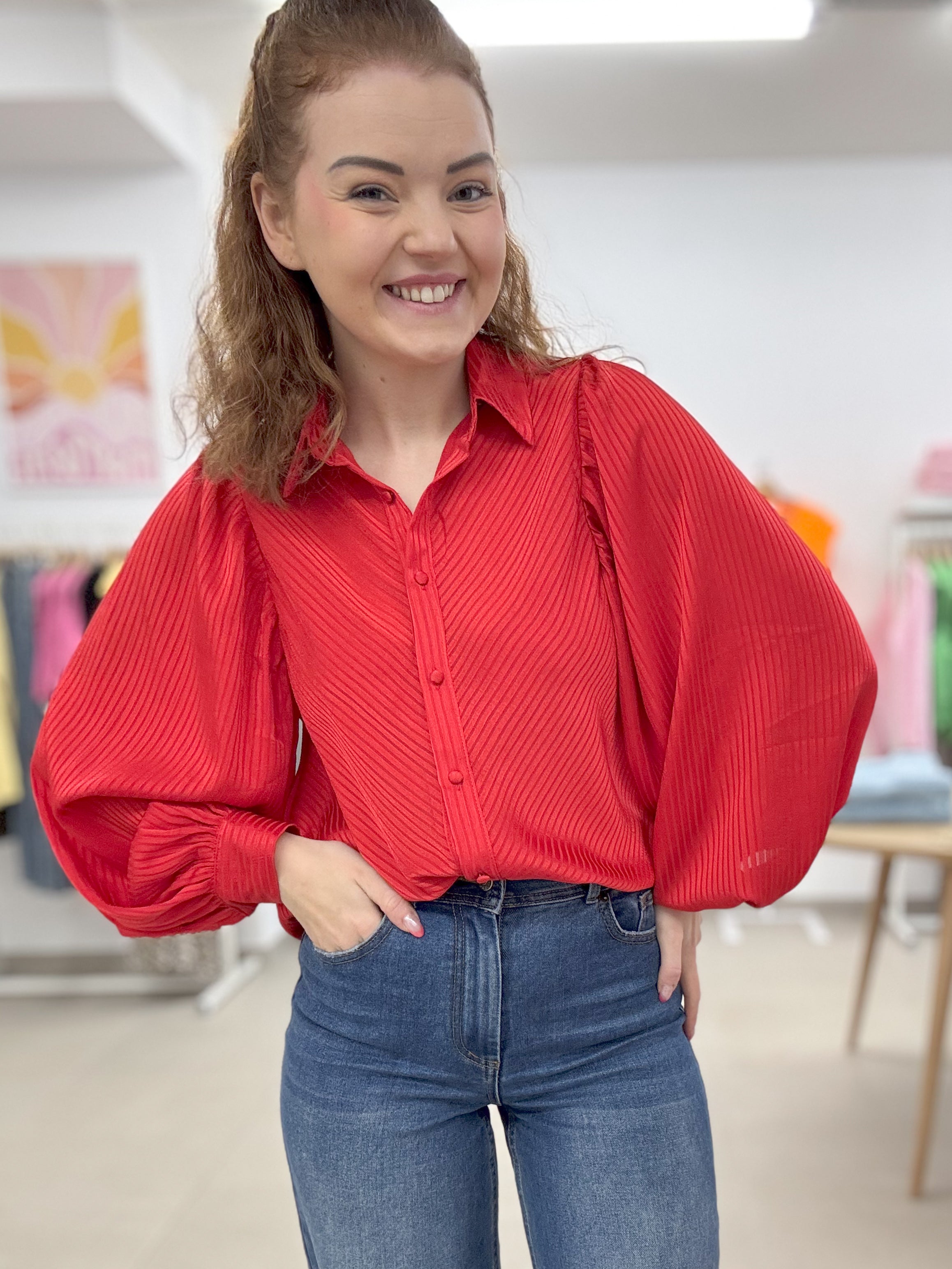 Silk blouse - Red