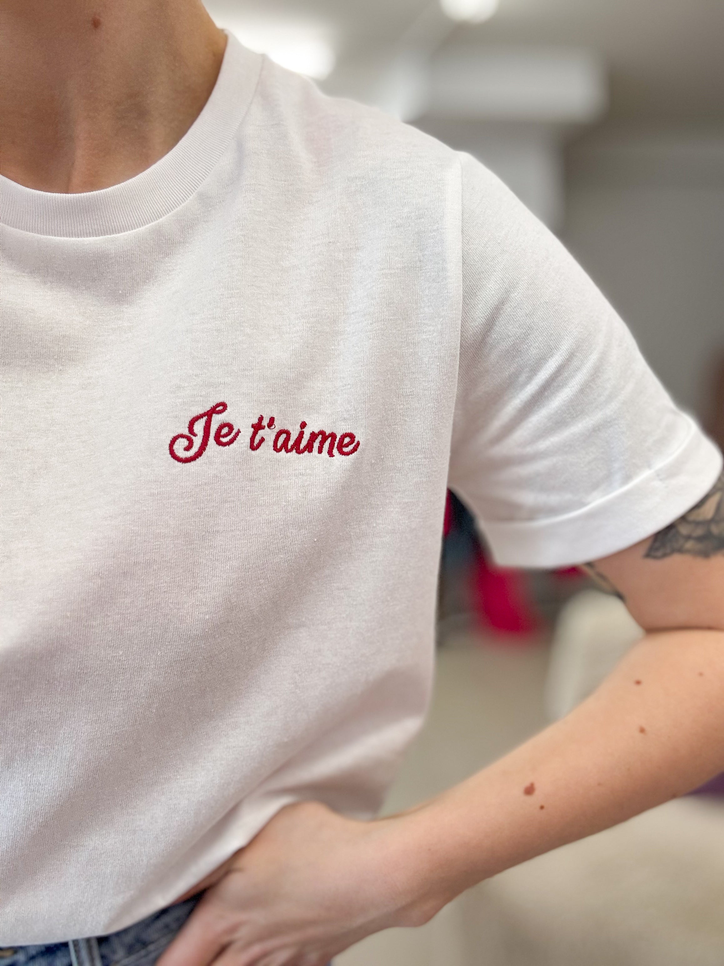 Je t'aime tee - White