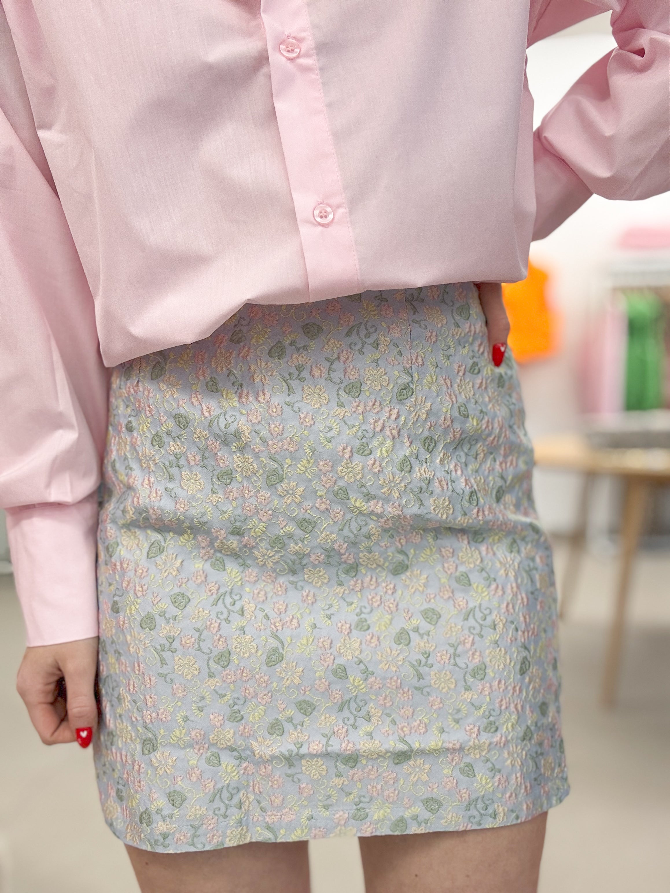 Astrid skirt - Pink flower print