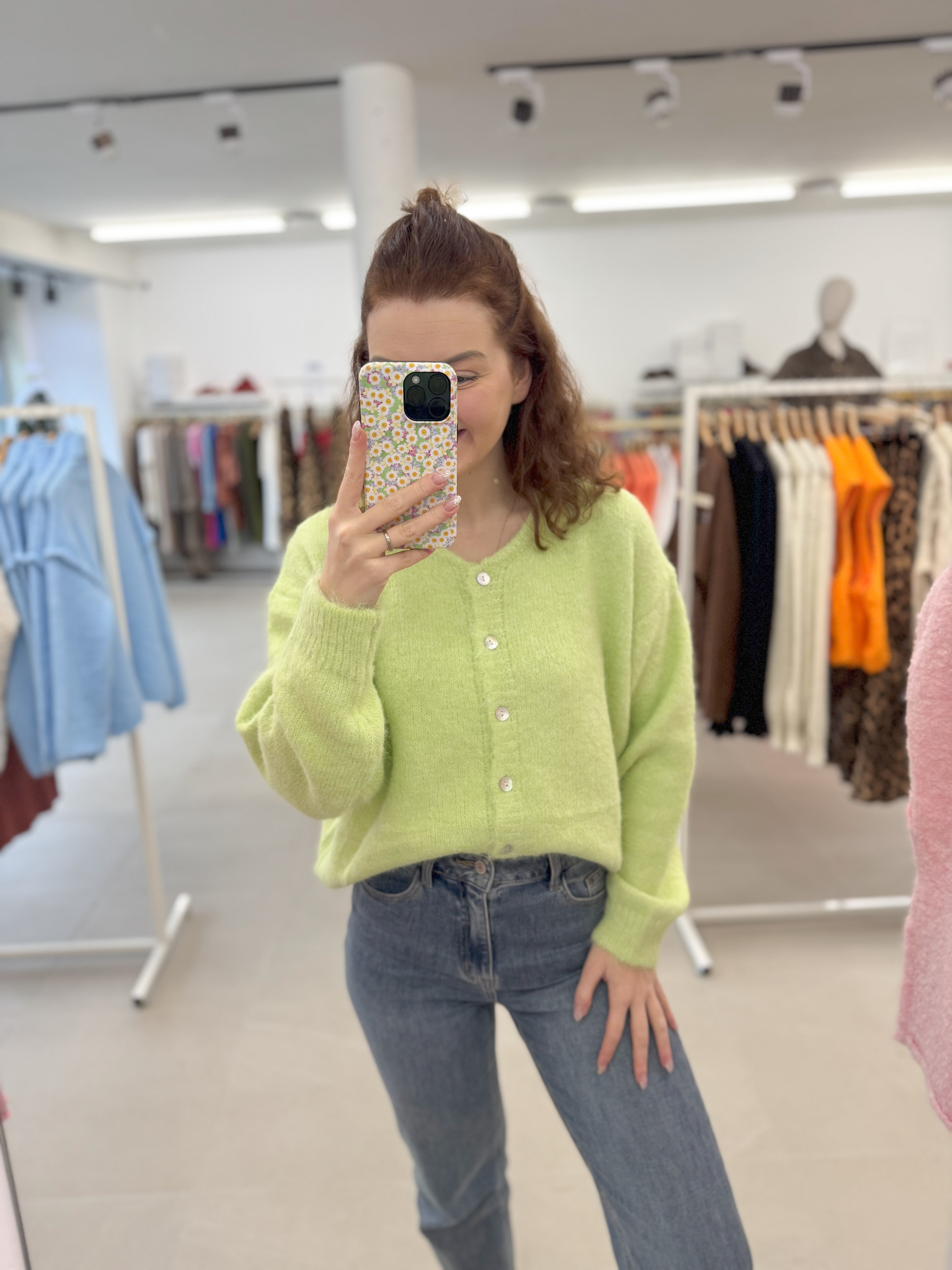 Cosy button knit - Vert