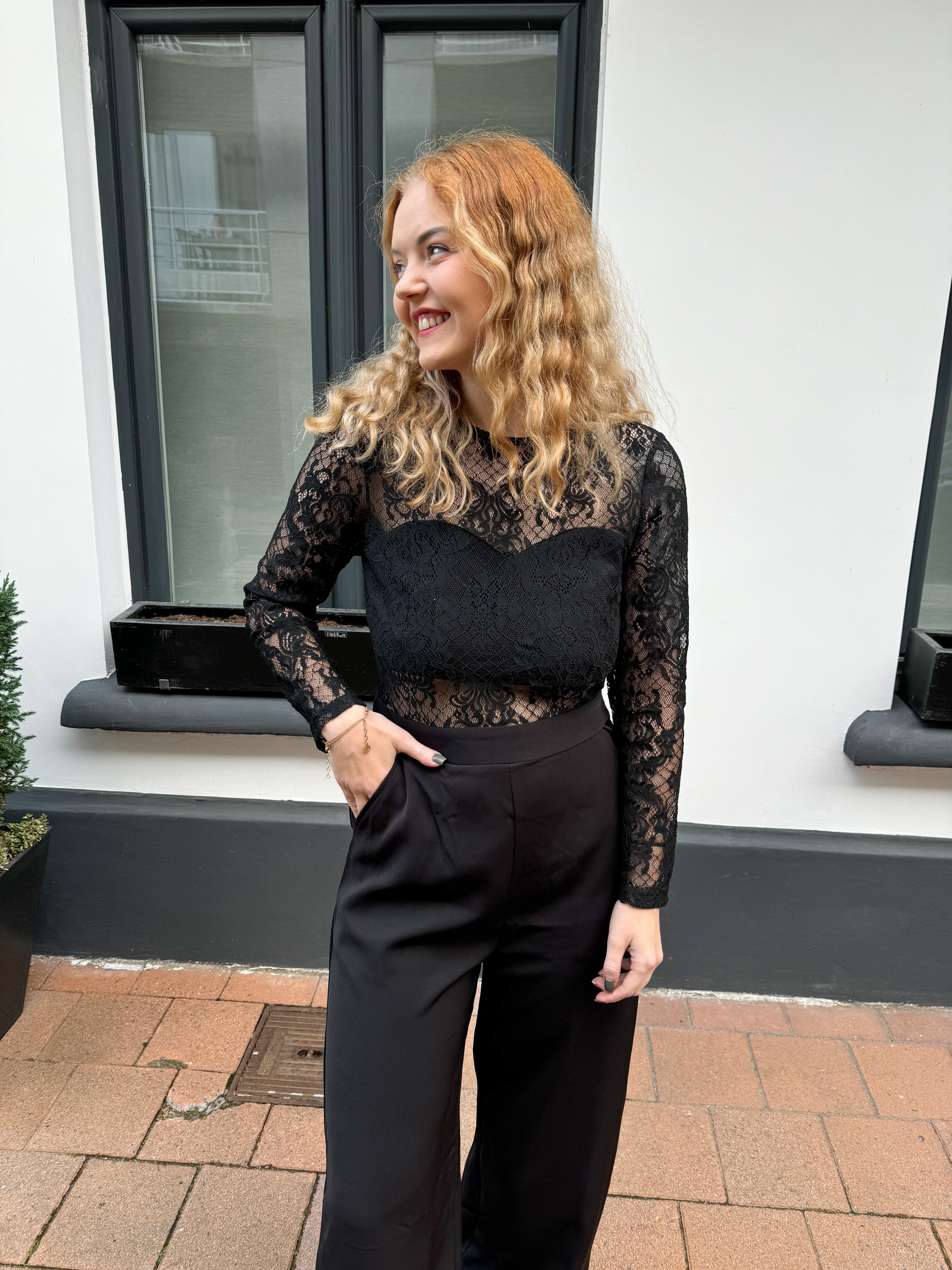 Black lace jumpsuit